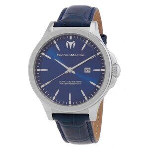 NWT Authentic Technomarine MoonSun Date Quartz Blue Dial Men's Watch